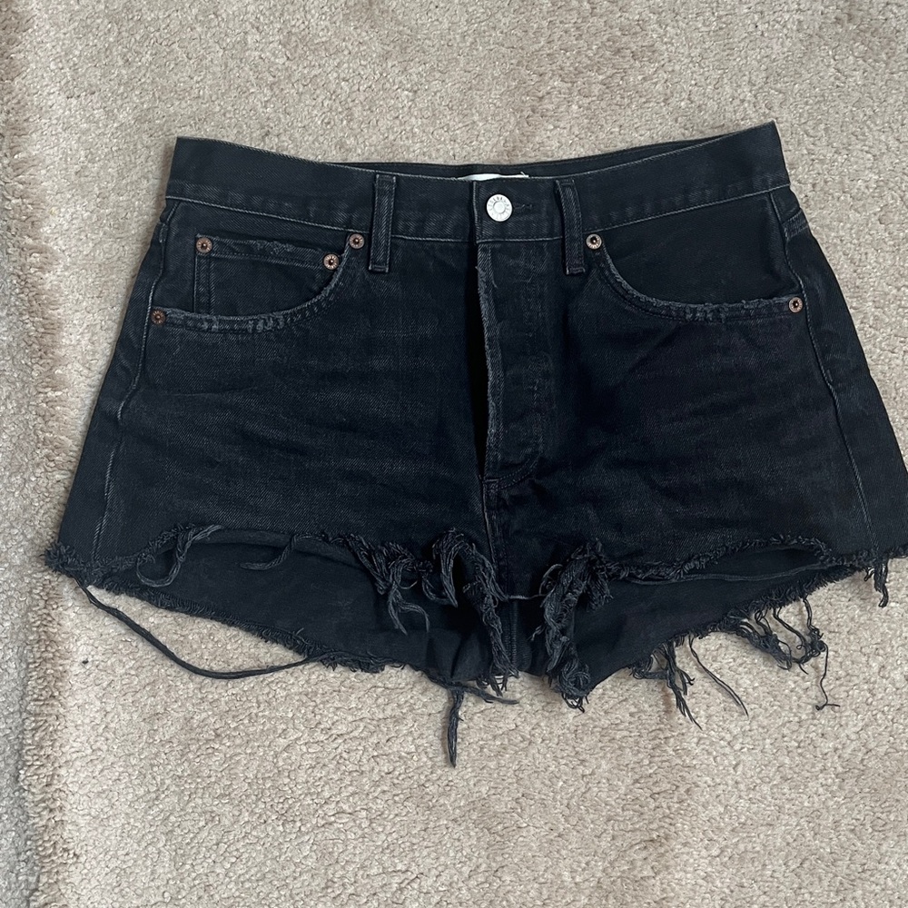 Agolde Parker Black/ Charcoal Denim Shorts size 27